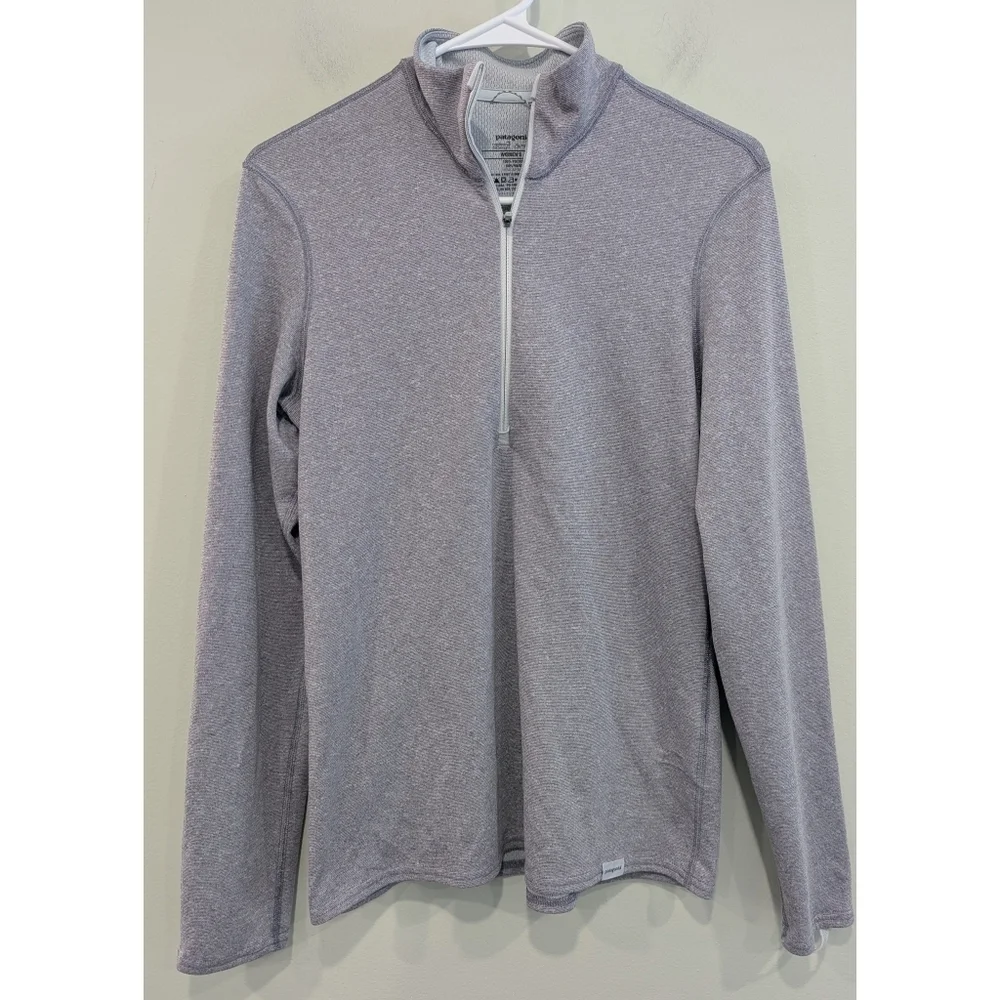Patagonia Capilene 3 Midweight Heathered Purple Half Zip Pullover Size Medium